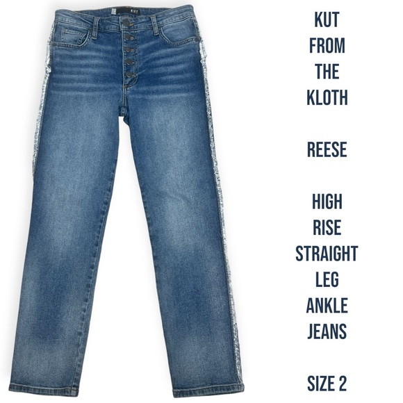 Kut From The Kloth Reese Straight Leg Ankle Jeans Size 2 - Picture 1 of 7